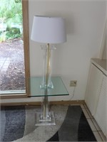 Lucite & Glass Floor Lamp