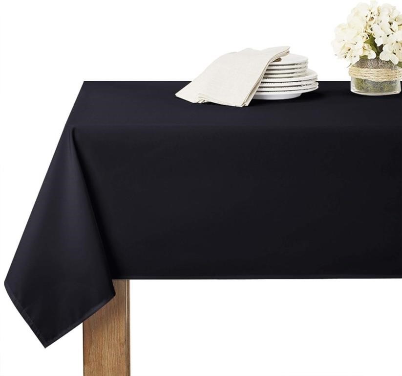 Solid Black Rectangular Table Cloths for Parties,