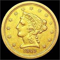 1843-O $2.50 Gold Quarter Eagle CLOSELY