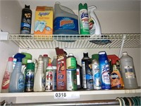 Shelves of cleaning supplies and more