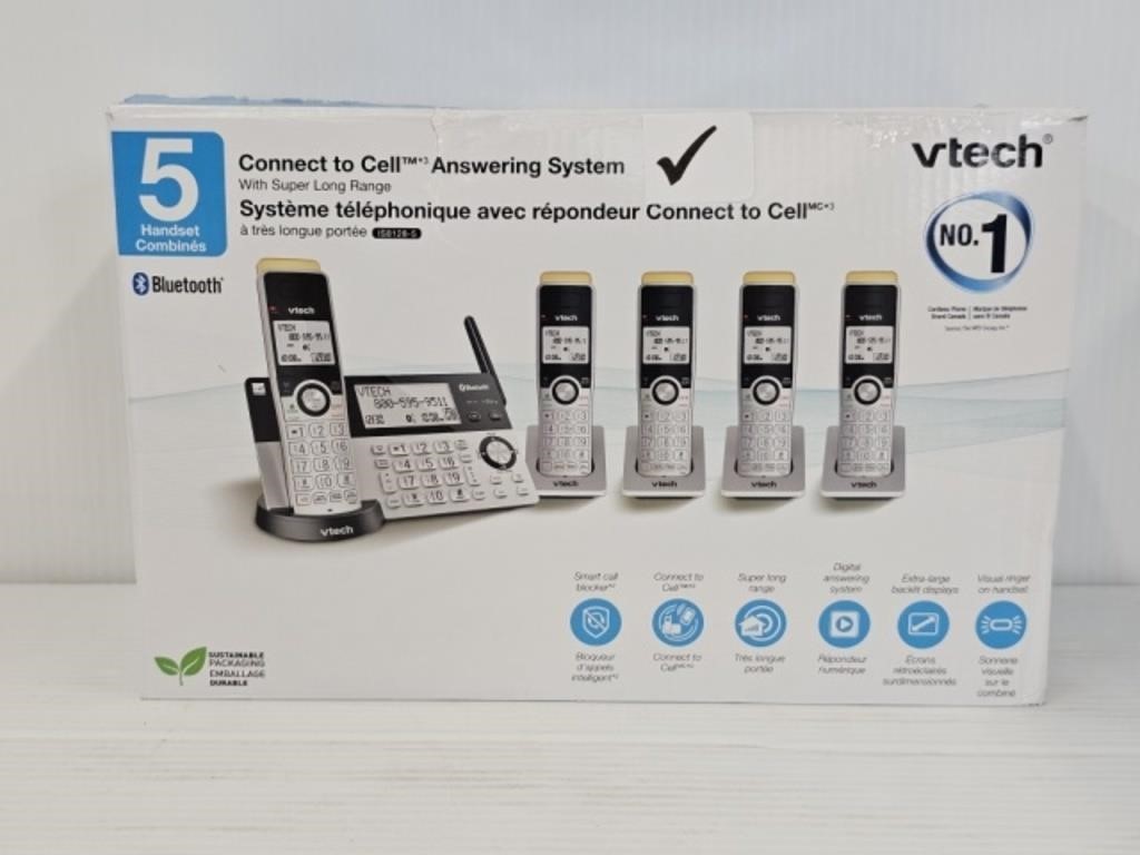 V-TECH 5 PHONE SET - CONNECT TO CELL