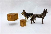 Spalted Maple Boxes, German Sheppard Figurines