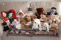 Group lot of stuffed animals, mostly bears