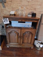 WOODEN BUFFET WITH SWIVEL TOP 32"X27"X17"