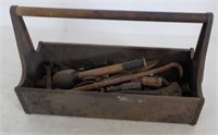 Antique tool box and tools.