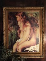 Pierre Auguste Renoir - Seated Bather - Framed