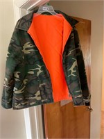 Camo and orange reversible jacket