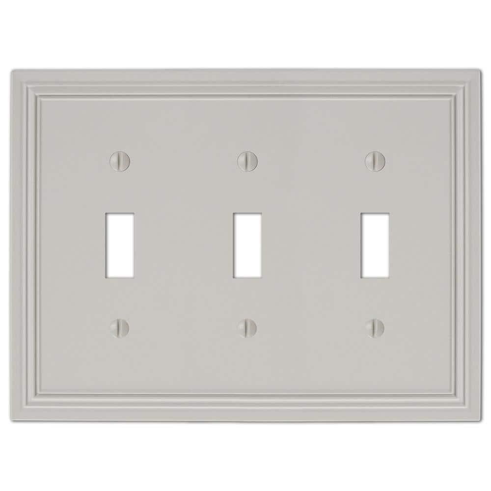(3)AMERELLE Hallcrest 3G Toggle Wall Plate - Gray