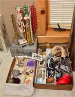 Large assortment jewelry, boxes, stands and more