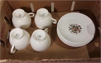 Four Wedgwood "Conway" Cups & Saucers