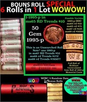 THIS AUCTION ONLY! BU Shotgun Lincoln 1c roll, 199