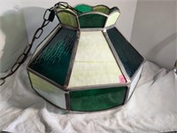 vnt. green glass hanging lantern