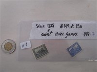 #149-150  5¢ et 6¢ (1928) Mint avec gum TN
