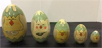 Easter themed Russian nesting set - painted wood