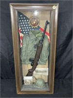 UNITED STATES MARINES SHADOW BOX - 27" X 12"