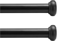 Black Curtain Rods  28-48  Adjustable 2 Pack