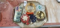 Lot of ashtrays and pin cushions
