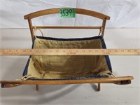 Vintage Wood Frame Folding Knitting Basket