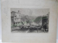 Original 1838 Bartlett steel etching - Lockport, E