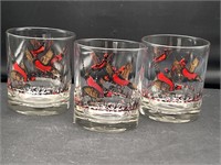 Hazel Atlas Glasses Red & Gold Pheasants