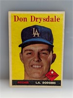 1958 Topps #25 Don Drysdale HOF Dodgers