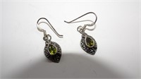 Sterling Silver Earrings with Yellow stones