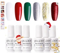Gellen Gel Nail Polish Kit - 6 Colors Christmas