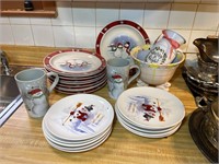 Ceramic Christmas Dinnerware Plates / Bowls / Cups