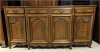 Louis XV Style Parquetry Top Oak Sideboard.