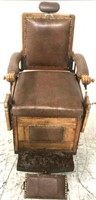 Vintage Nailhead Trim Wooden Barbershop Chair