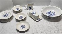 25pc Royal Blue Ironstone Set