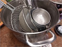 Stainless Strainers & Cauldron