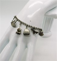 Vintage 925 Charm Bracelet - 8 Charms