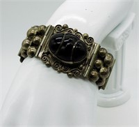 Vintage Sterling Black Onyx Bracelet