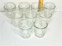 9 Clear juice Glasses