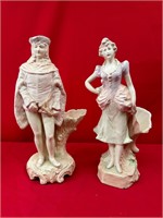 Matching Porcelain Boy & Girl Vases