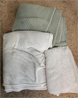 Lot of 3 Blankets. 2 Knit, 1 Plush