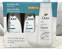 Dove Sensitive Skin Body Wash 3 Pack