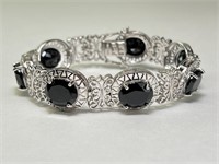 Sterling Faceted Black Onyx (STS) Bracelet 29 Gr