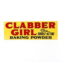 Tin "Clabber Girl Baking Powder" Double Sided Sign