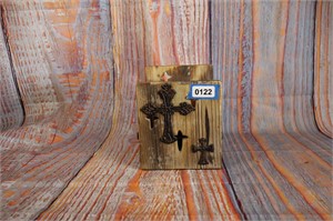 Wooden Cross Box Candle Holder