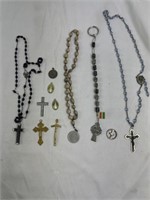 11PC lot of crucifixes and rosaries