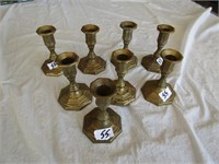 8 BRASS CANDLES HOLDERS