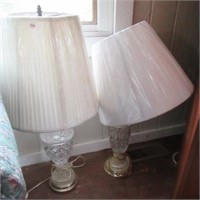 (2) Matching table lamps. Measures: 31" tall.