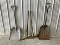 2- Scoop Shovels : 2- Picks