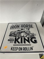 Iron horse king metal sign