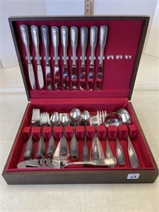STAINLESS FLATWARE SET BY SALEM IN WOODEN CASE
