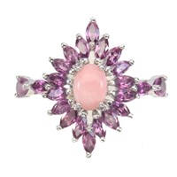 Natural Ethiopian Pink Opal Rhodolite White Topaz