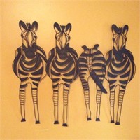 Wire and Punched Tin Zebra Wall Hanging