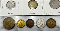 8 Foreign Coins Of Various Dates